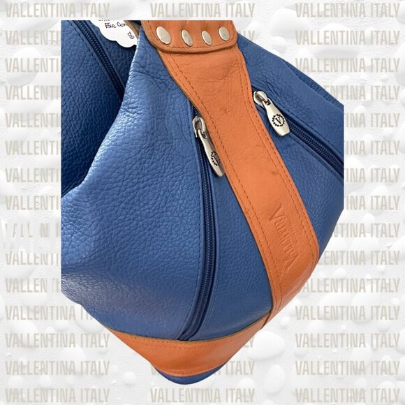 VINTAGE Valentina Italy Heavy Pebbled Leather Bag Rare Colour! - Picture 8 of 10